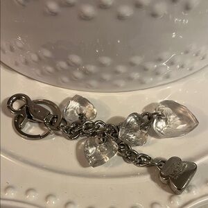 Kathy Van Zeeland Silver Heart Charm Keychain